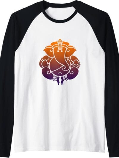 Ganapati, Ganesh, Ganeshotsav Puja Raglan T-Shirt (USA)