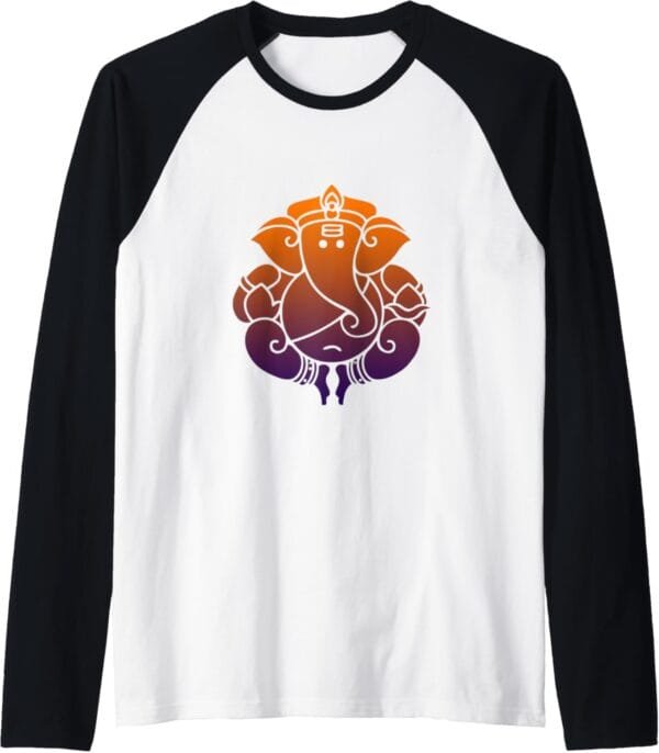 Ganapati, Ganesh, Ganeshotsav Puja Raglan T-Shirt (USA)