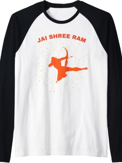 Lord Rama Diwali God Gift for Indian Hindus Jai Shree Ram Raglan T-Shirt (Spain)