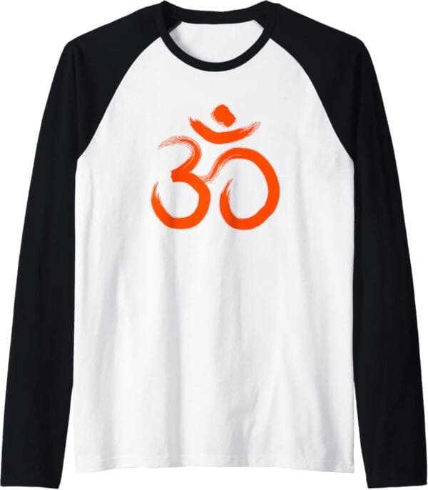 Hinduism Om, Sacred Pooja Hindu Temple Raglan T-Shirt (USA)
