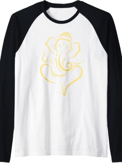 Ganapati, Ganesh, Ganeshotsav Puja Raglan T-Shirt (USA)