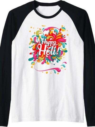 Happy Holi | Gift for Indians Raglan T-Shirt (USA)
