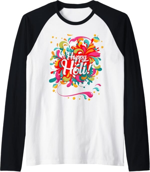 Happy Holi | Gift for Indians Raglan T-Shirt (USA)