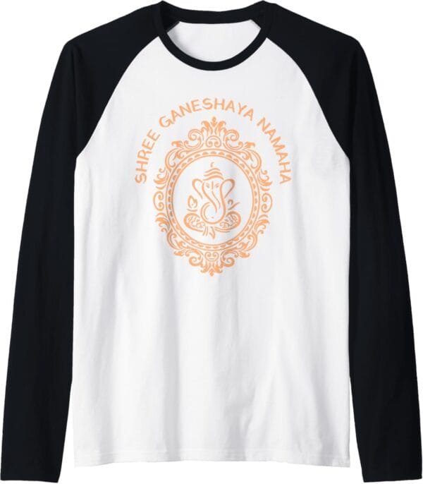 Ganapati, Ganesh, Shree Ganeshaya Namaha Puja Raglan T-Shirt (USA)