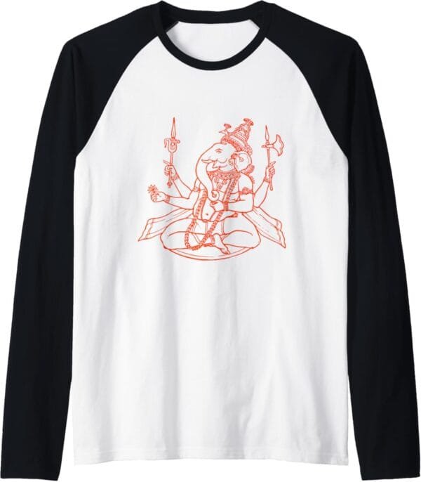 Ganapati, Ganesh, Ganeshotsav Puja Raglan T-Shirt (UK)