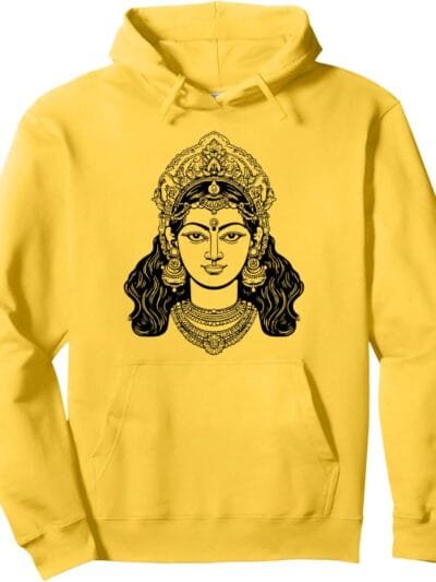 Parvati Mata, Navratri Hindu Goddess Face Pooja Hoodie (USA)