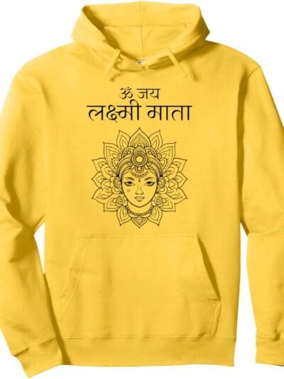 Laxmi Mata, Diwali Om Jai Lakshmi Mata Hindi Navratri Puja Hoodie (USA)