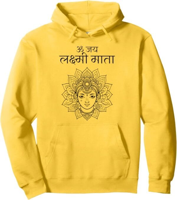 Laxmi Mata, Diwali Om Jai Lakshmi Mata Hindi Navratri Puja Hoodie (USA)