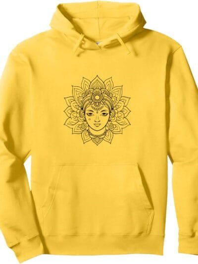 Laxmi Mata, Diwali Hindu Goddess Face Navratri Pooja Hoodie (USA)