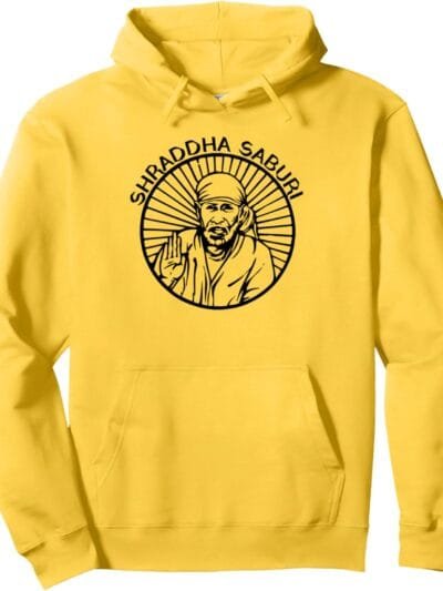 Sai Baba of Shirdi Blessing God Hindu Pooja Shraddha Saburi Hoodie (USA)