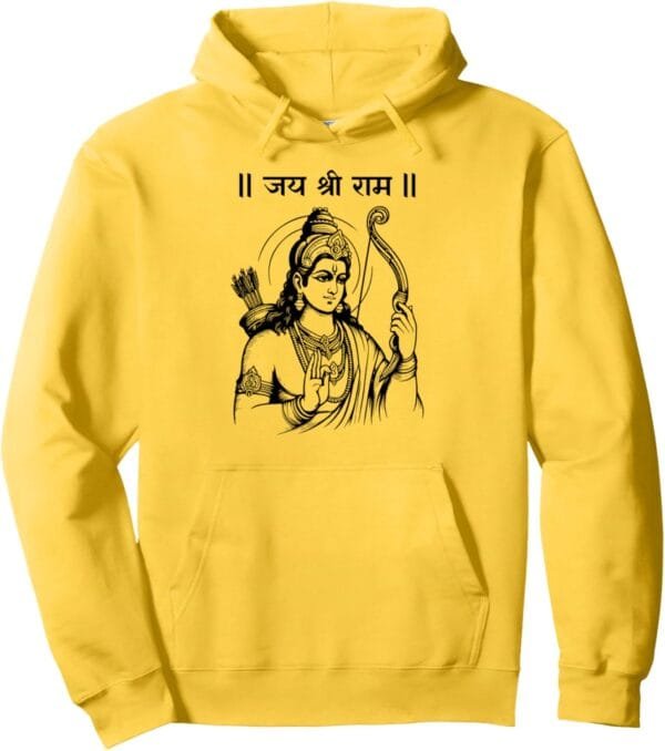 Rama, Ram, Diwali Shree Ram Hindu Temple Jai Shree Ram Hindi Hoodie (USA)