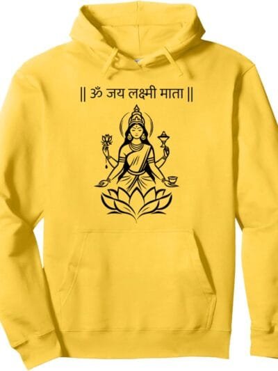 Laxmi Mata, Diwali Goddess Om Jai Lakshmi Mata Sanskrit Puja Hoodie (USA)