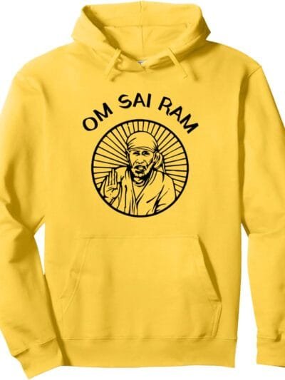 Sai Baba of Shirdi Blessing God Hindu Temple Puja Om Sai Ram Hoodie (USA)