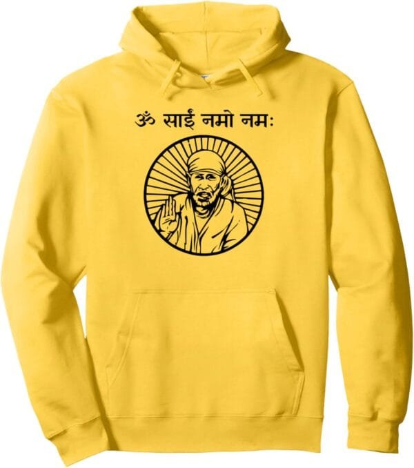 Sai Baba of Shirdi Blessing God  Om Sai Namo Namaha Sanskrit Hoodie (USA)