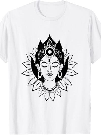 Kali Mata, Navratri Hindu Goddess Face Pooja T-Shirt (USA)