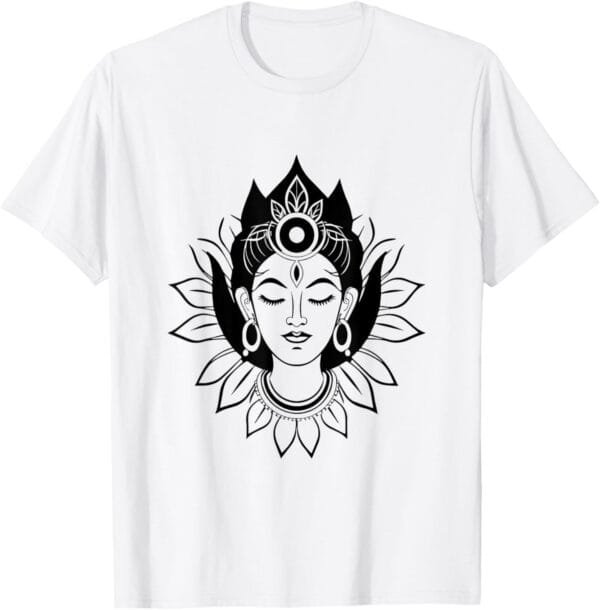 Kali Mata, Navratri Hindu Goddess Face Pooja T-Shirt (USA)
