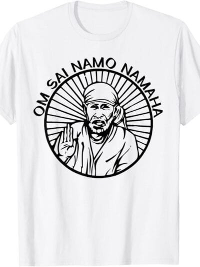 Sai Baba of Shirdi Blessing God Hindu Puja Om Sai Namo Namah T-Shirt (USA)