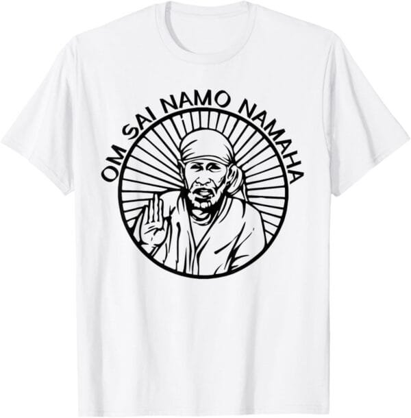 Sai Baba of Shirdi Blessing God Hindu Puja Om Sai Namo Namah T-Shirt (USA)