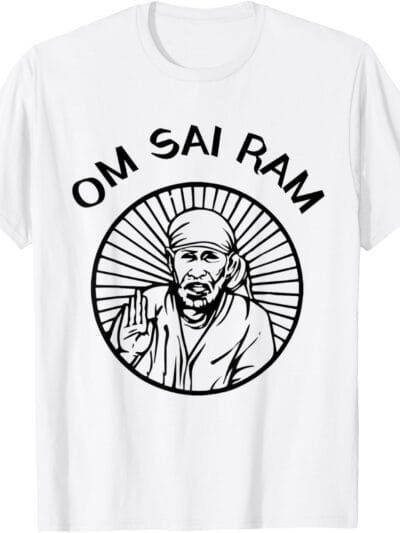 Sai Baba of Shirdi Blessing God Hindu Temple Puja Om Sai Ram T-Shirt (USA)