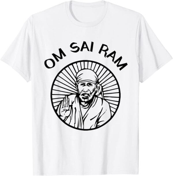 Sai Baba of Shirdi Blessing God Hindu Temple Puja Om Sai Ram T-Shirt (USA)