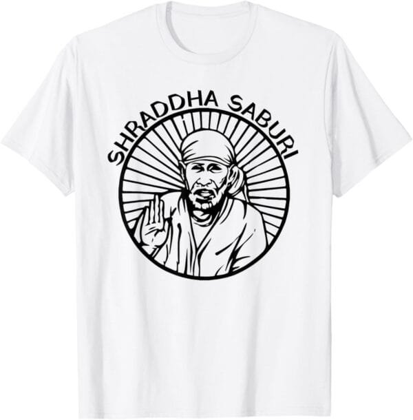 Sai Baba of Shirdi Blessing God Hindu Pooja Shraddha Saburi T-Shirt (USA)