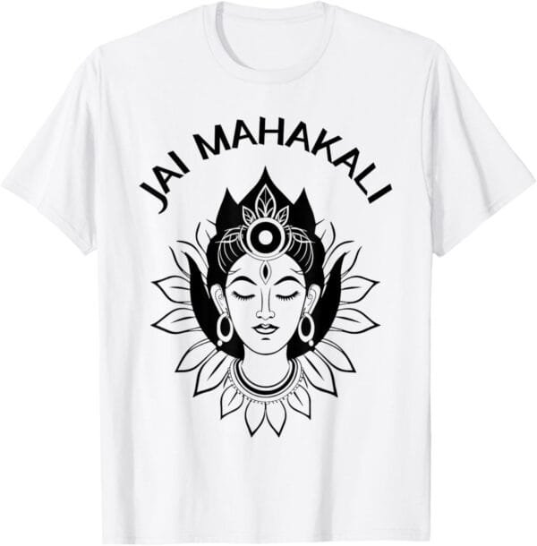 Kali Mata, Navratri Hindu Goddess Face Jai Mahakali Pooja T-Shirt (UK)