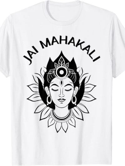 Kali Mata, Navratri Hindu Goddess Face Jai Mahakali Pooja T-Shirt (USA)