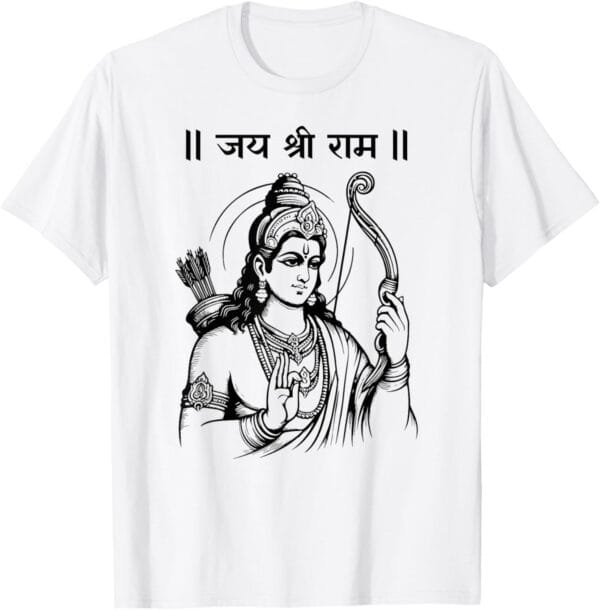 Rama, Ram, Diwali Shree Ram Hindu Temple Jai Shree Ram Hindi T-Shirt (USA)