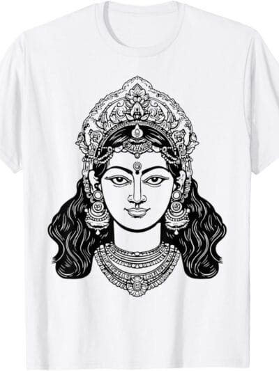 Parvati Mata, Navratri Hindu Goddess Face Pooja T-Shirt (USA)