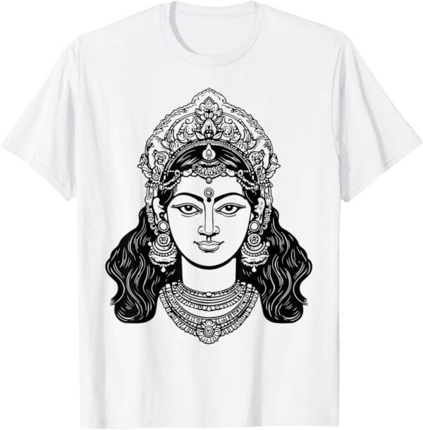 Parvati Mata, Navratri Hindu Goddess Face Pooja T-Shirt (USA)