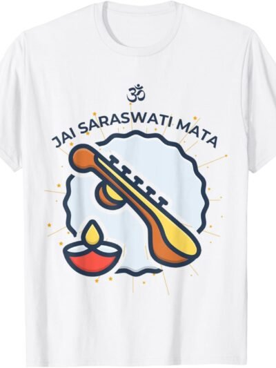 Hindu Wedding Gift for Indian Artists Om Jai Saraswati Mata T-Shirt (USA)