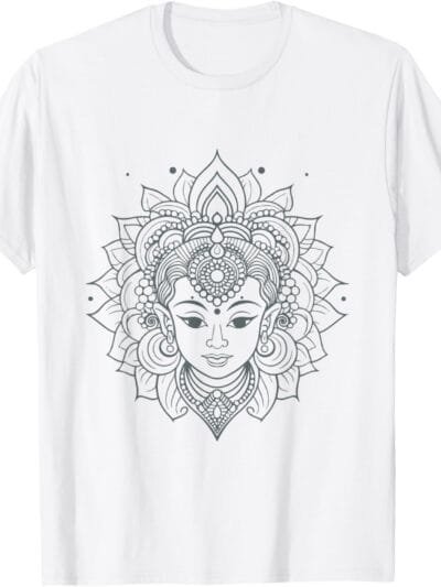 Shakti Mata, Navratri Hindu Goddess Face Pooja T-Shirt (USA)