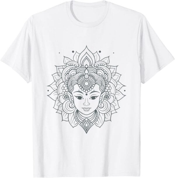 Shakti Mata, Navratri Hindu Goddess Face Pooja T-Shirt (USA)