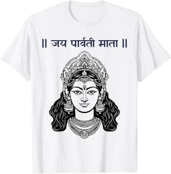 Parvati Mata, Navratri Hindu Goddess Jai Parvati Mata Hindi T-Shirt (USA)