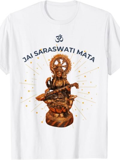 Hindu Wedding Gift for Indian Artists Om Jai Saraswati Mata T-Shirt (USA)