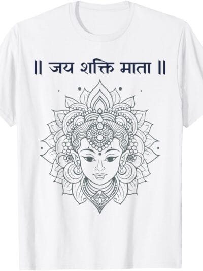 Shakti Mata, Navratri Hindu Goddess Jai Shakti Mata Hindi T-Shirt (USA)