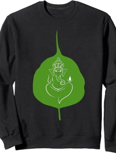 Ganapati, Ganesh, on Leaf Ganeshotsav Puja Sweatshirt (Italy)