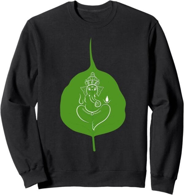 Ganapati, Ganesh, on Leaf Ganeshotsav Puja Sweatshirt (Germany)