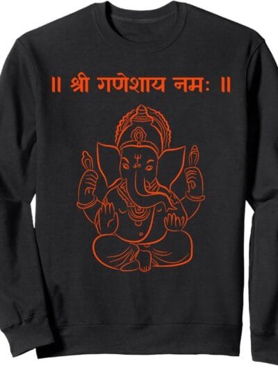 Ganapati, Ganesh, Shree Ganeshaya Namaha Sanskrit Puja Sweatshirt (UK)