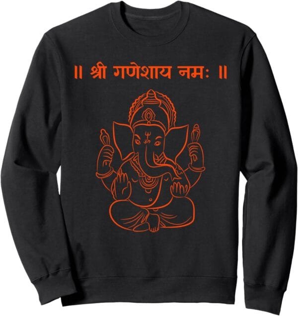 Ganapati, Ganesh, Shree Ganeshaya Namaha Sanskrit Puja Sweatshirt (Italy)