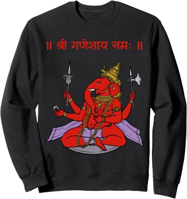 Ganapati, Ganesh, Shree Ganeshaya Namaha Sanskrit Puja Sweatshirt (Japan)