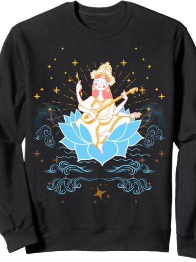 Hindu Wedding Gift for Indian Artists Goddess Saraswati Mata Sweatshirt (France)