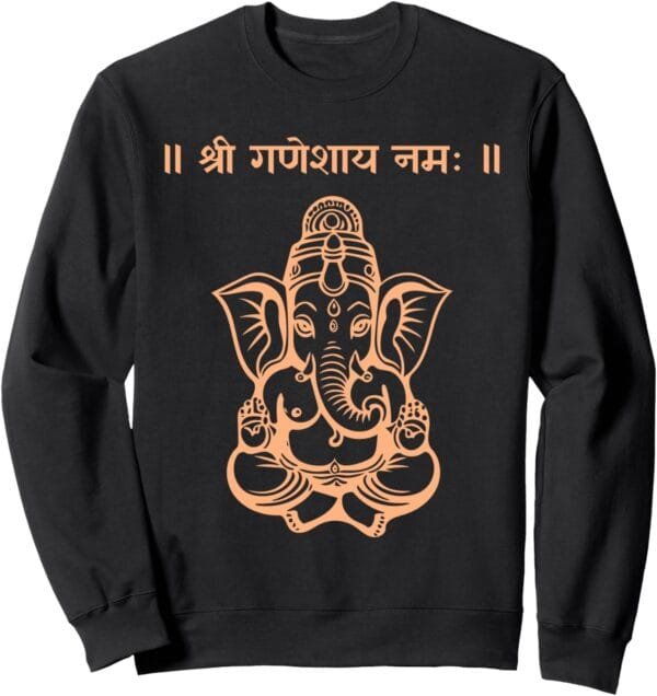 Ganapati, Ganesh, Shree Ganeshaya Namaha Sanskrit Puja Sweatshirt (UK)