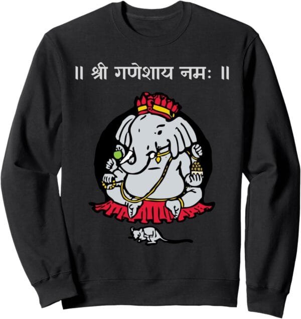 Ganapati, Ganesh, Shree Ganeshaya Namaha Sanskrit Puja Sweatshirt (Italy)