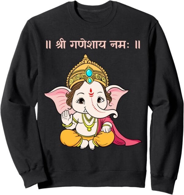 Ganapati, Ganesh, Shree Ganeshaya Namaha Sanskrit Puja Sweatshirt (Italy)