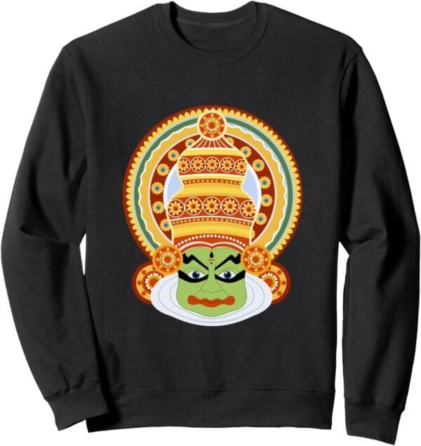 Hinduism Kathakali Dancer Face Kerala Onam Hindu Temple Puja Sweatshirt (France)