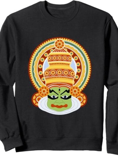 Hinduism Kathakali Dancer Face Kerala Onam Hindu Temple Puja Sweatshirt (Italy)