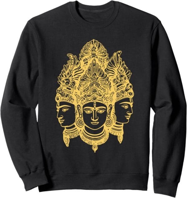 Hinduism Trimurti, Sacred Pooja Hindu Temple Sweatshirt (Spain)