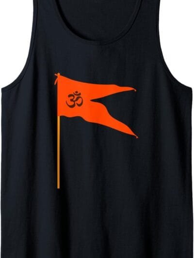 Hinduism Om Saffron Orange Flag, Sacred Pooja Hindu Temple Tank Top T-Shirt (Germany)