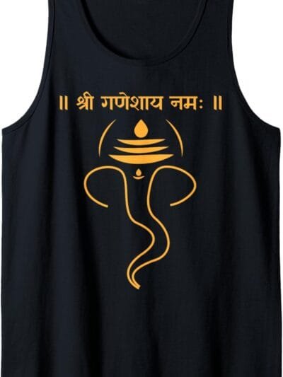 Ganapati, Ganesh, Shree Ganeshaya Namaha Sanskrit Puja Tank Top T-Shirt (USA)